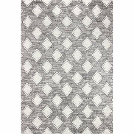 BASHIAN 3 ft. 6 in. x 5 ft. 6 in. Venezia Collection 100 Percent Wool Hand Tufted Area Rug, Charcoal R120-CHAR-4X6-CL204